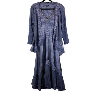Komarov Blue Long Sleeve Dress